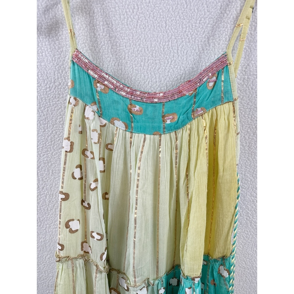 NWT High-End Boutique Maxi Dress w/ Gold Accents S/M Adjustable - Picture 7 of 8